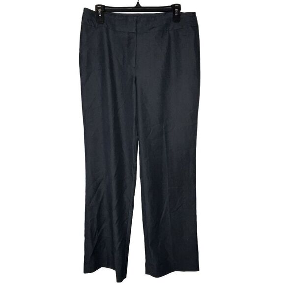 Larry Levine Petite Pants Wmn Sz 12P Dark Gray‎ Wide Leg Stretch Career Office - Picture 1 of 10